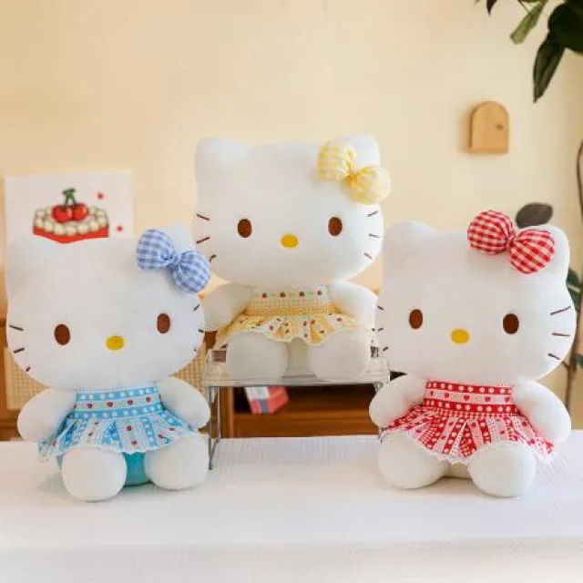 Hello Kitty con estampado de fresas · Peluche · 27 cm