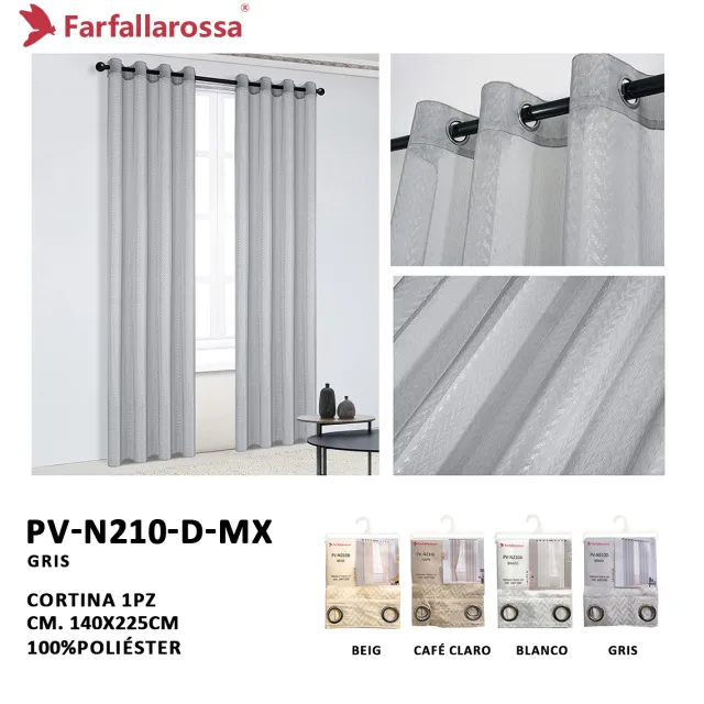 Farfallarossa 提花纱烫金窗帘 PV-N210 灰色