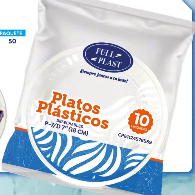 FULL PLAST Plato plástico desechable P-7 / 18 cm