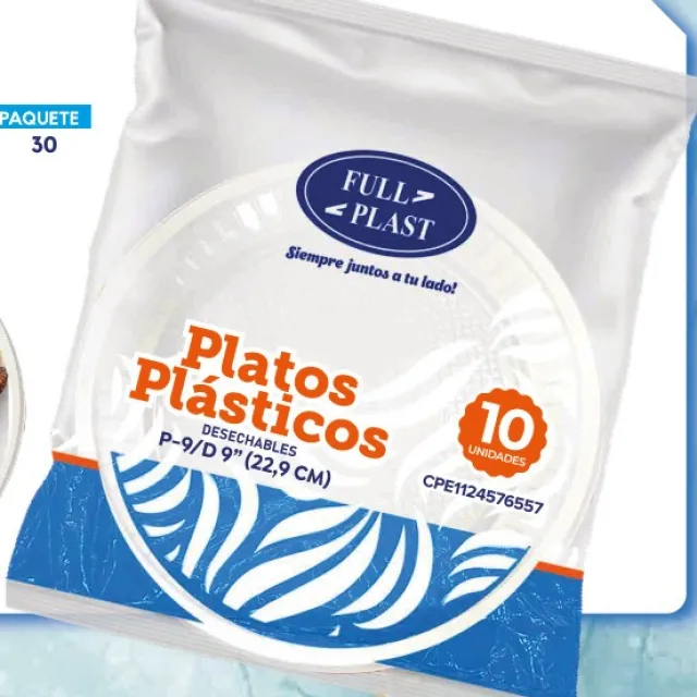 FULL PLAST Plato plástico desechable P-9 / 22.9 cm