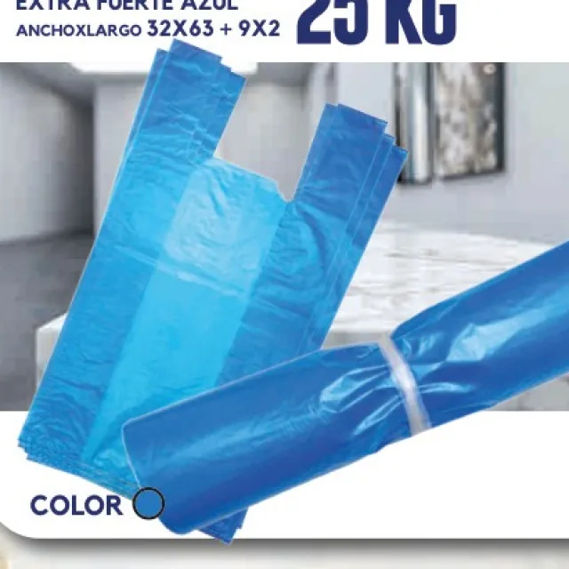 FULL PLAST 背心购物袋 25 kg / 32 × 63 + 9 × 2
